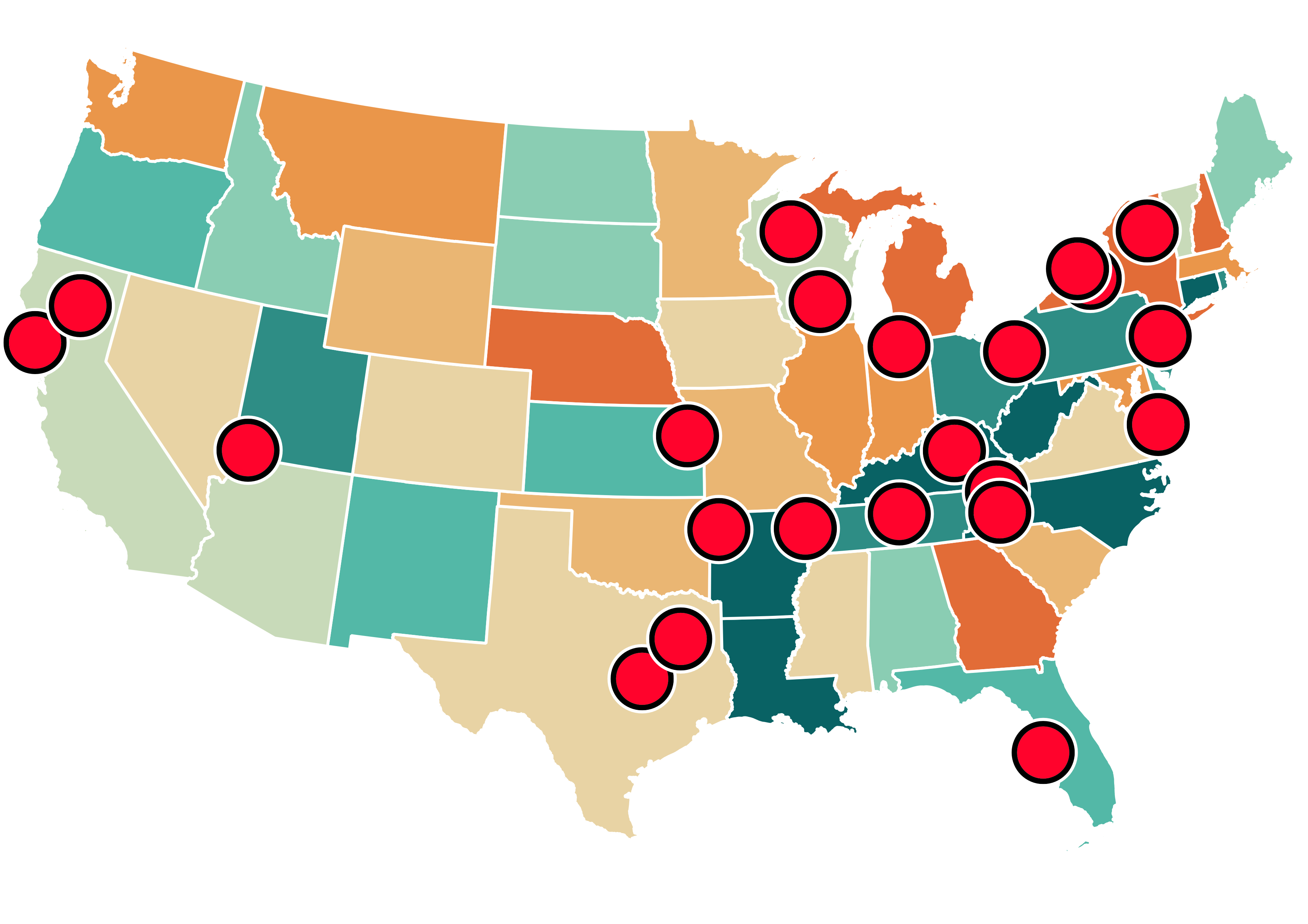 Map of our affiliates