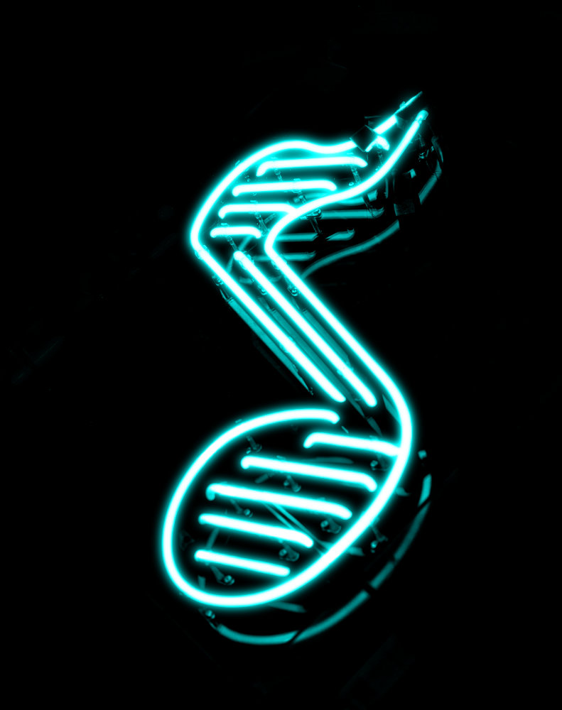 Neon musical note
